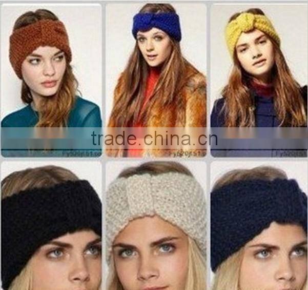 Wholesale Crochet Knitted Winter Fashion Girl Headband