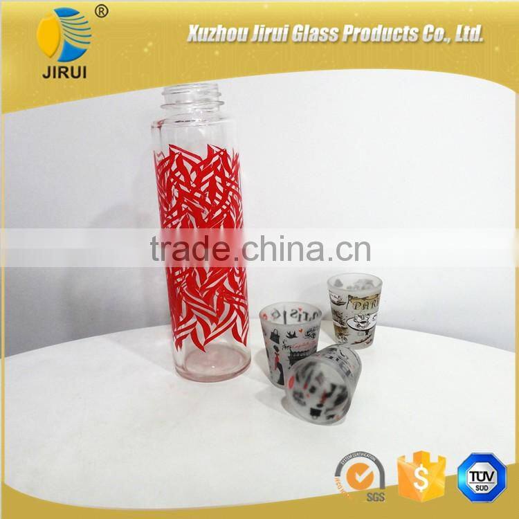 600ml glass sport drinking water bottle