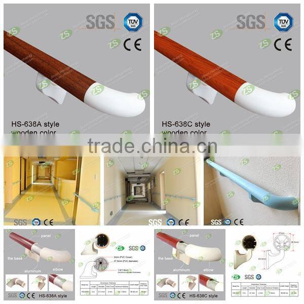 38 Millimeter Stylish aluminum granite handrail baluster With Vinyl Resin Cover For Hospital Corridor