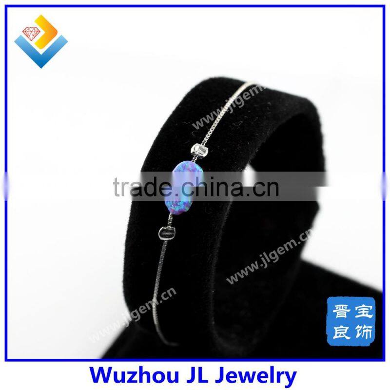 Wholesale Handmade blue fire opal bracelet 925 sterling silver tennis bracelets opal heart tennis bracelet