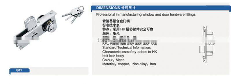 4104 mortise door lock body/lock cylinder for aluminium door