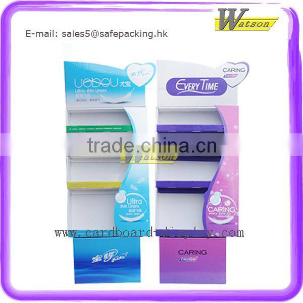Supermarket Promotion corrugated Floor Stand Paper Shelf Display