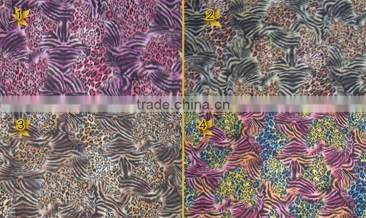 China supplier paper stransfer printing with tiger skin and leopard skin pattern for women's clothes