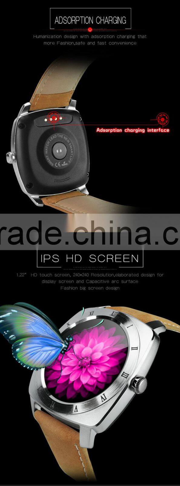 DM88 Nucleus OS bluetooth 3.0+4.0 1.22" screen Lithium-ion polymer battery heart rate monitor smart watch