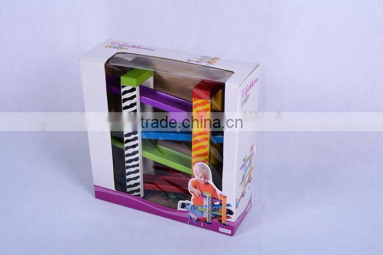 promotional discounts toys car OEM colorful Ramp Racer educational wooden sliding car for kids EZ5133