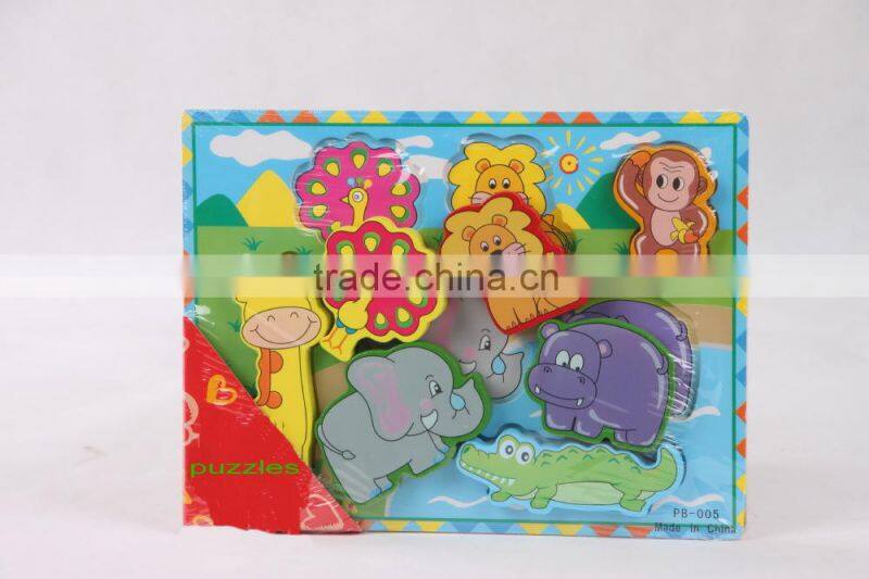 Hot new product 2015 animal wooden children puzzle