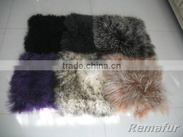 Factory wholesale 100% real Tibetan Mongolian Lamb Skin Fur Pillow