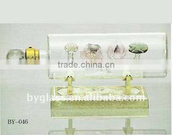 art glass bottle horse