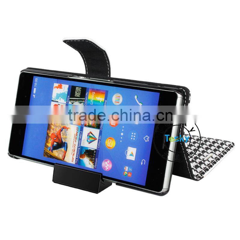 Shockproof 5.2 Inch Cell Phone Case Cover For Sony Xperia Z3 L55T , Folding Stand Flip Leather Case