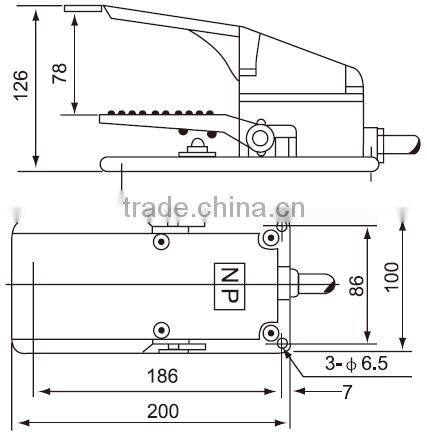 CNTD Protective Guard Push Button Pedal Aluminum Foot Switch China Supplier 15A 250Vac