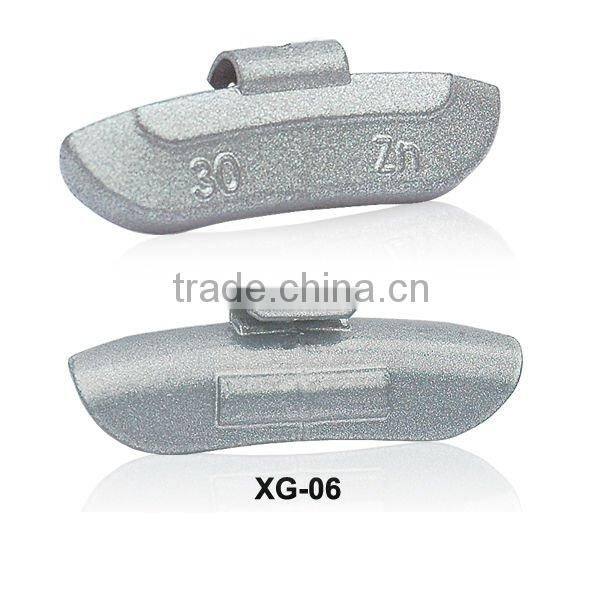 Zinc universal clip on balance weight for universal steel wheels