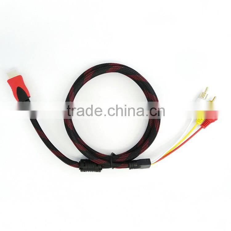 Factory customized 1.5m/5ft hdmi to av adapter cable for computer/monitor/projector/home theater