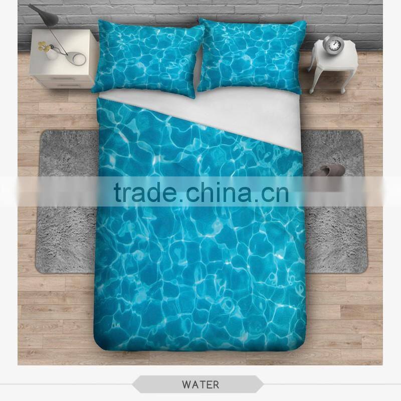 fashion blue water 3D print bedding set soft home textile four season collection colorful print funny animal children printing
