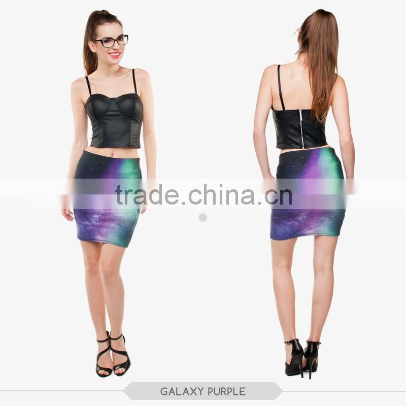 african skirts blue sky sexy girls tight slim mini skirt high quality 3d digital full print custom hot sale tube stretchy skirt