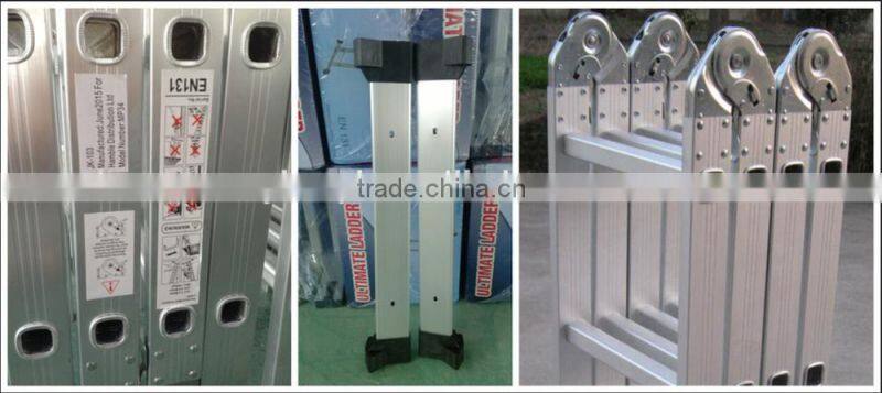 4 x 4 folding aluminium ladder multi purpose function aluminium ladders AY-404 with EN131