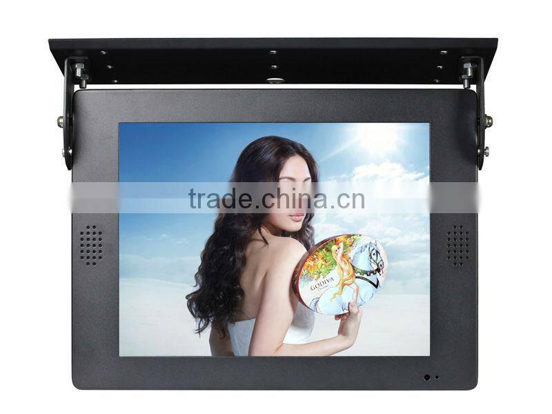Bus/Car ceiling mount 1080P HD 15 inch advertising lcd equipment display