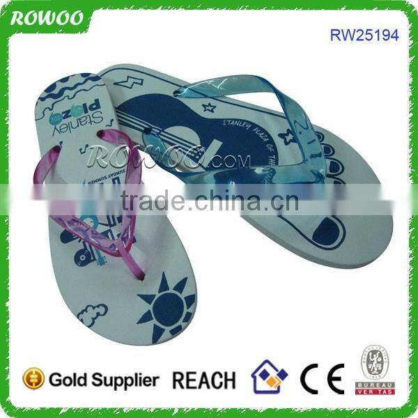 Custom Design Slippers Clear Flip Flops Printed Hotel Slipper