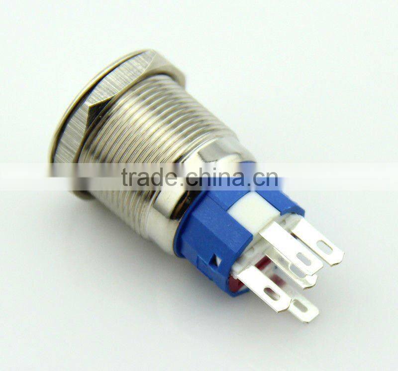 F0276 19mm LED metal push button switch latching