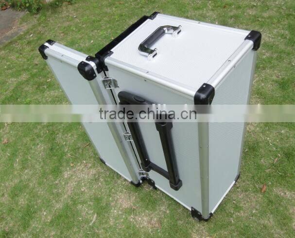 24 Trays Large Aluminum Rolling Jewelry Carrying Case