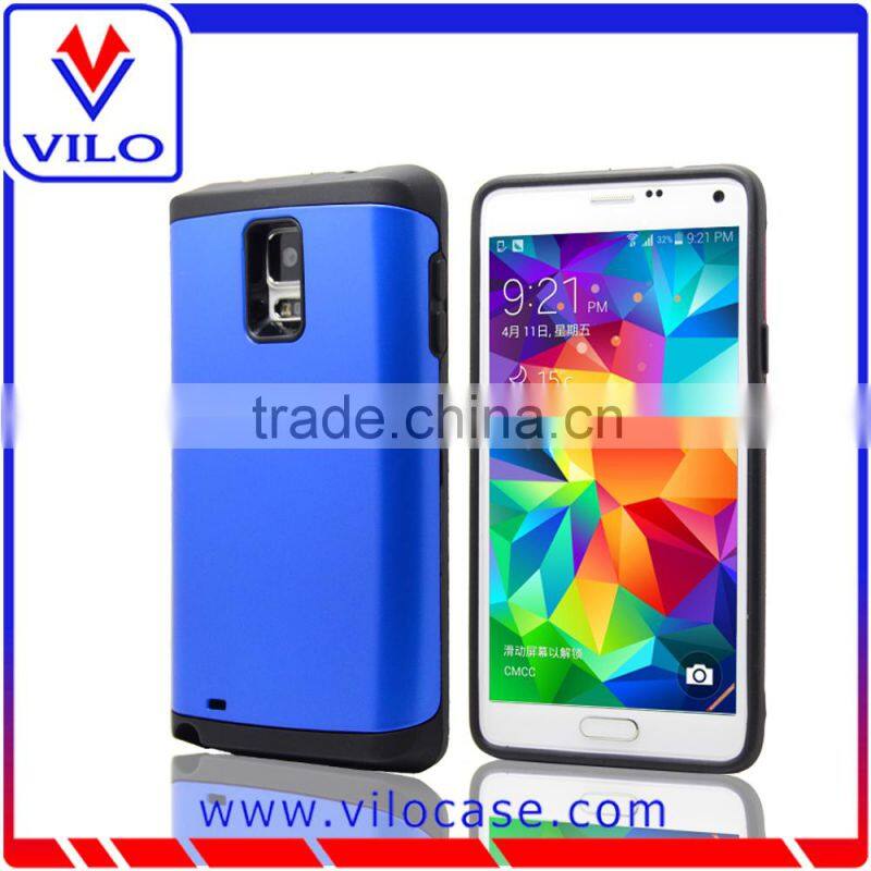 Combo materails card hold touch armor hybrid case for samsung note 4 with mirror