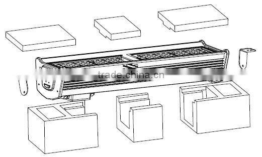 New design 150W Warehouse High Bay Light Waterproof Led Linear Lighting Fixture
