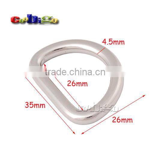 1"(26mm) Webbing Dee Rings Alloy Silver Plated D-Rings for Bags Keychains #FLQ182-S
