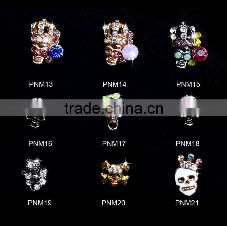 Small skull colorful rhinestones diamond accessories for nail art