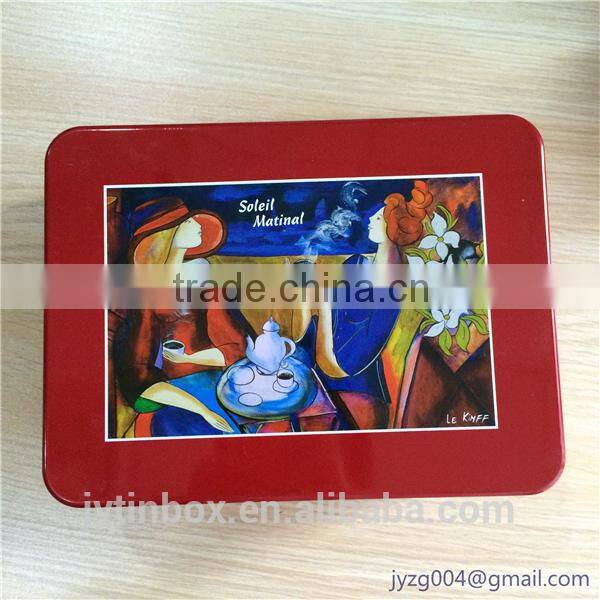 new fasion rectangular tin box for coffee