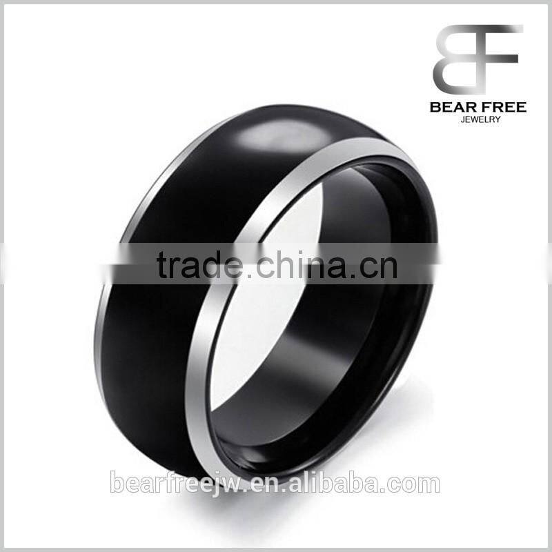 Unisex Matte Black Tungsten Carbide Wedding Band Ring 8mm