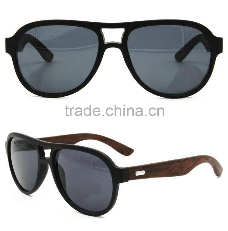 aviator with ebony wood sunglasses