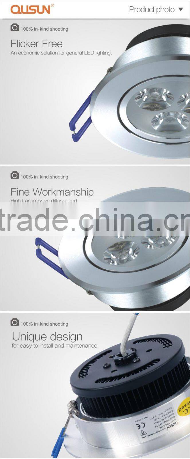 Aluminum Highlight/ Matt white finish 3W 5W 7W 9W 12W led spot light