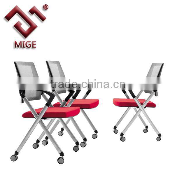 Green flex fabric folding chairs with wheels