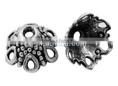 Tibetan Style Beads, Lead Free and Nickel Free, Antique Silver, 7mm long, 12mm wide, hole: 1.5mm (LF9761Y-NF)