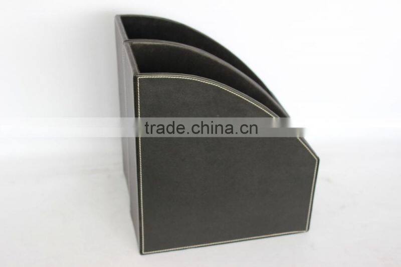 High Quality Faux Leather Document File Box/Classical MDF File Holder
