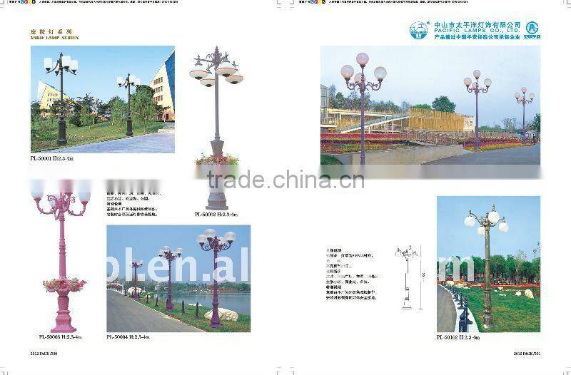 Different style led garden light in villa area