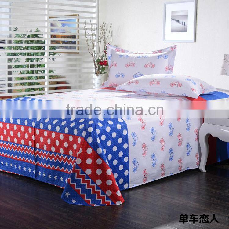 100% cotton fabric bedsheets with reactive print new design of colorful dots pattern bed sheet