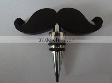 Aluminium Material Moustache shape Wine Stopper Set for Promotion