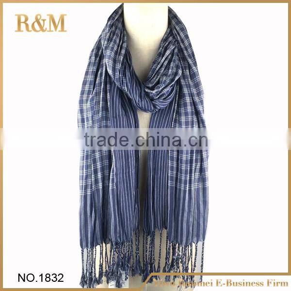 2016 New Arrival Checked Scarf Top fashion Cotton Scarf
