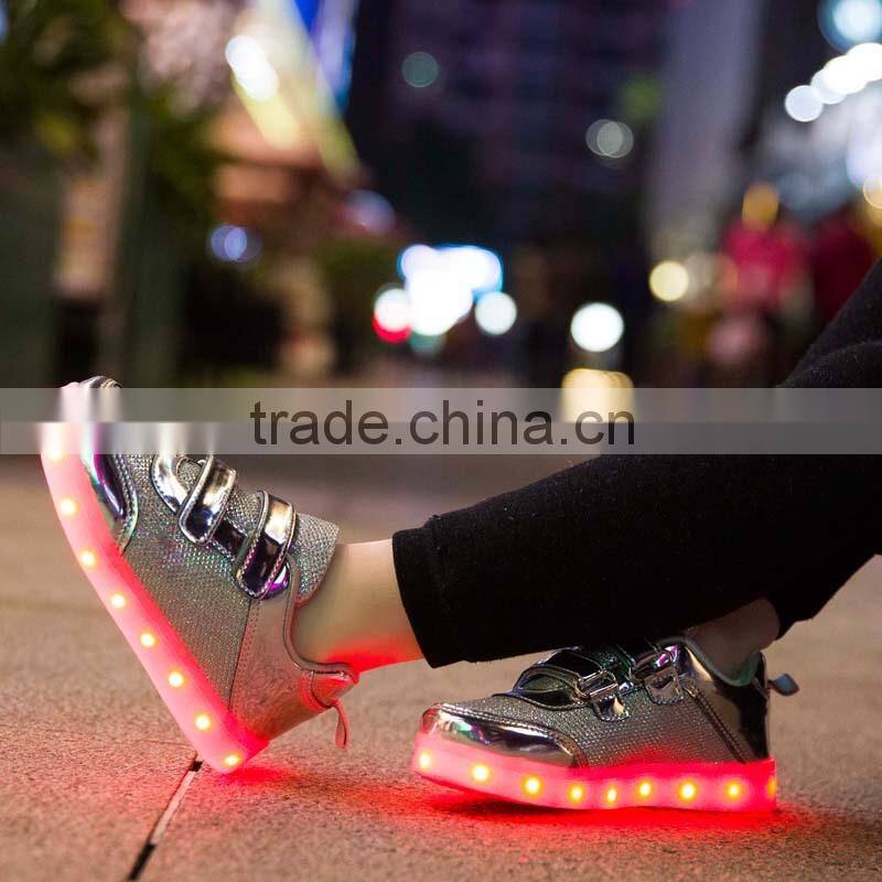 Hot selling led light kids sneaker shoes with USB charge breathable kids casual shoes