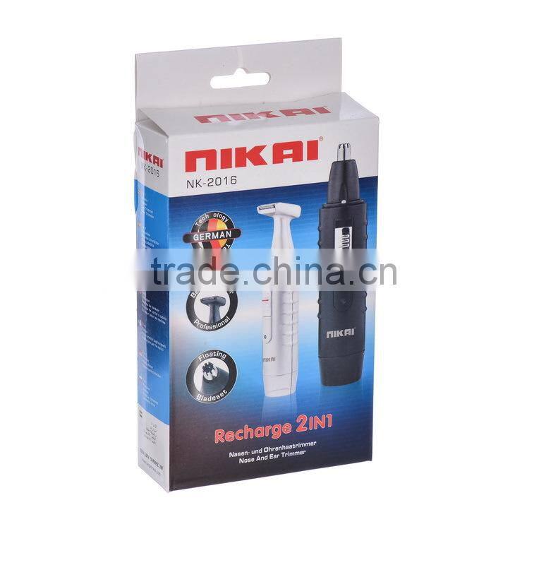 2 in 1 cheap NIKAI manual mini nose and ear hair trimmer