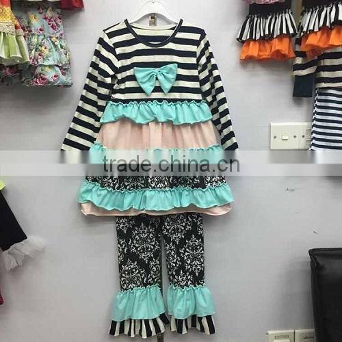 2015 lastest style IRL pic fashion baby girl children clothing outfit soft lace damask christmas girls outfits