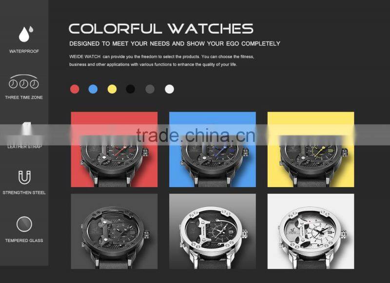 2016 new perfect WEIDE cheap man watch, leather watch, clock wrist watch UV1506