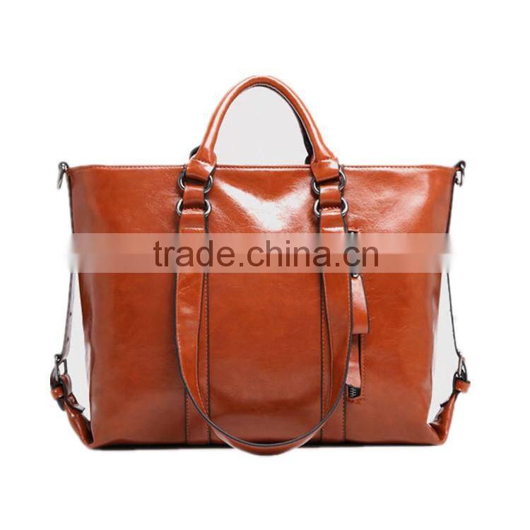 Woman shopping bag Wax-oil leather handbag crossbody bag