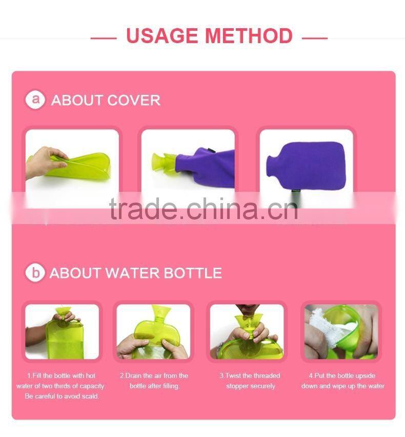 multifunctional PVC hot-water bottle 1000ml polar fleece slender