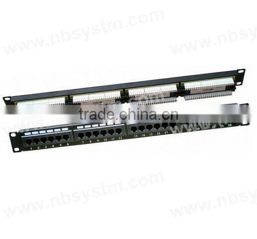 24 port UTP Cat5e/Cat6 Patch Panel 19" 1U, Krone & 110 Dual IDC
