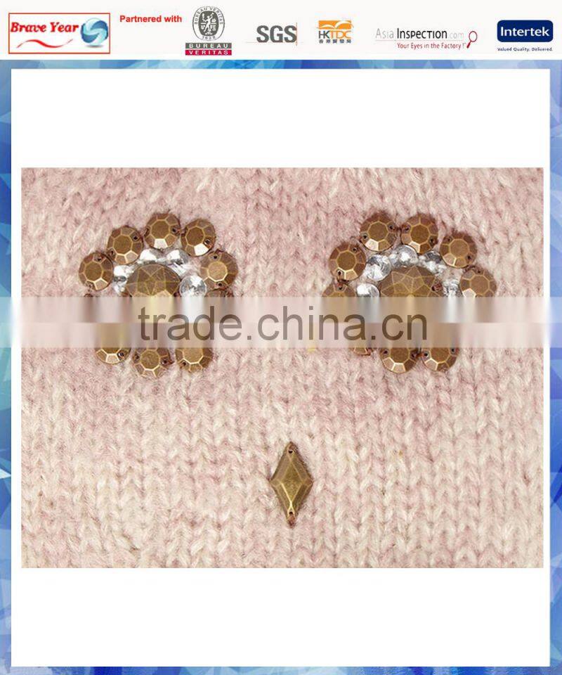 novelty owl face knitted hats made in china with studs ear nose and eyes