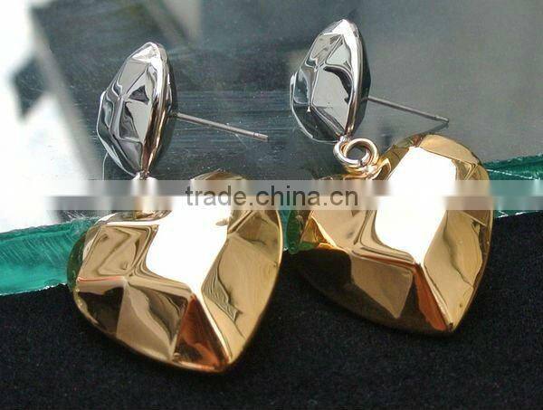 Wholesale 2013 new design heart-shaped tawny crystal earrings for women#e00010.