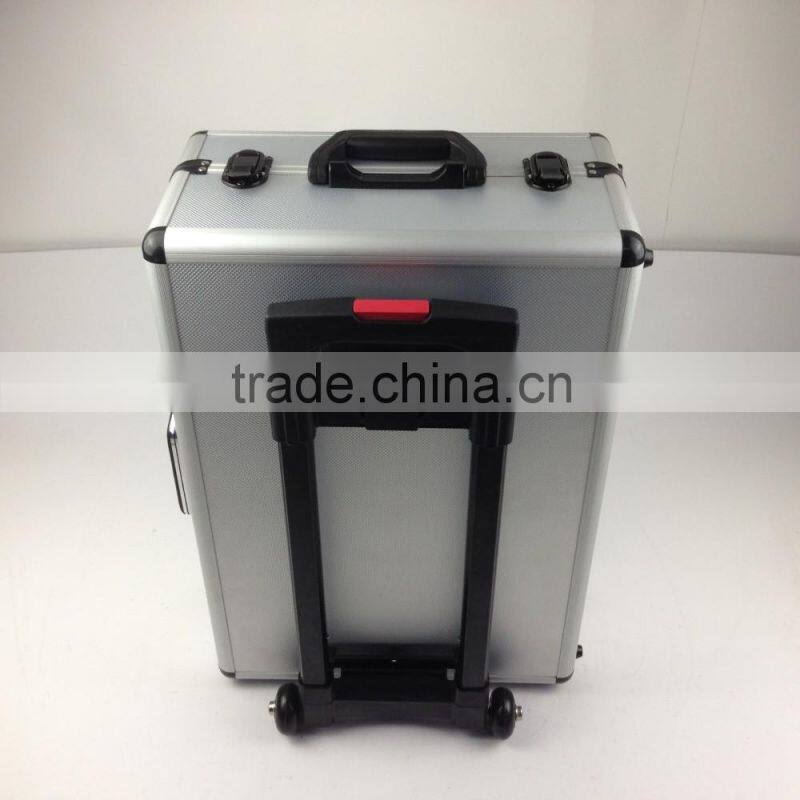 Utility new design aluminum trolly case with rod and wheels