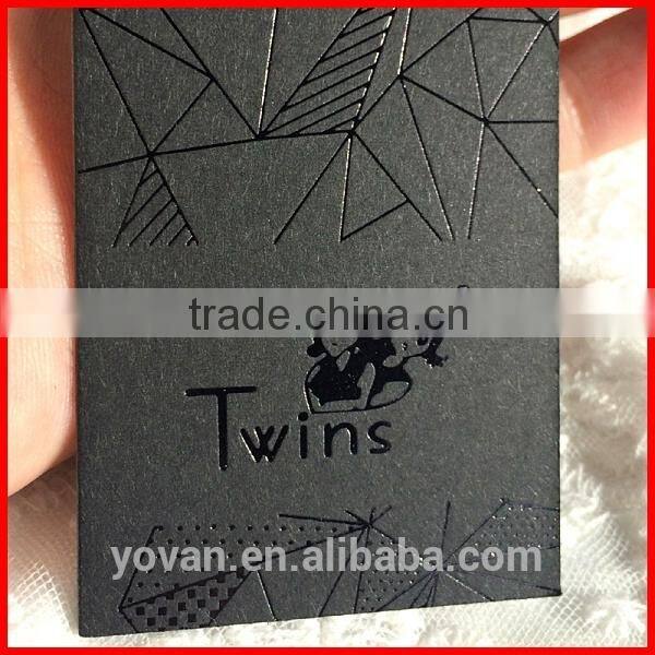 Hot sale Fashion UV Embossed Printing Paper Hang tag for OEM product