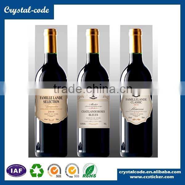 Factory price high technology adhesive private wine label
